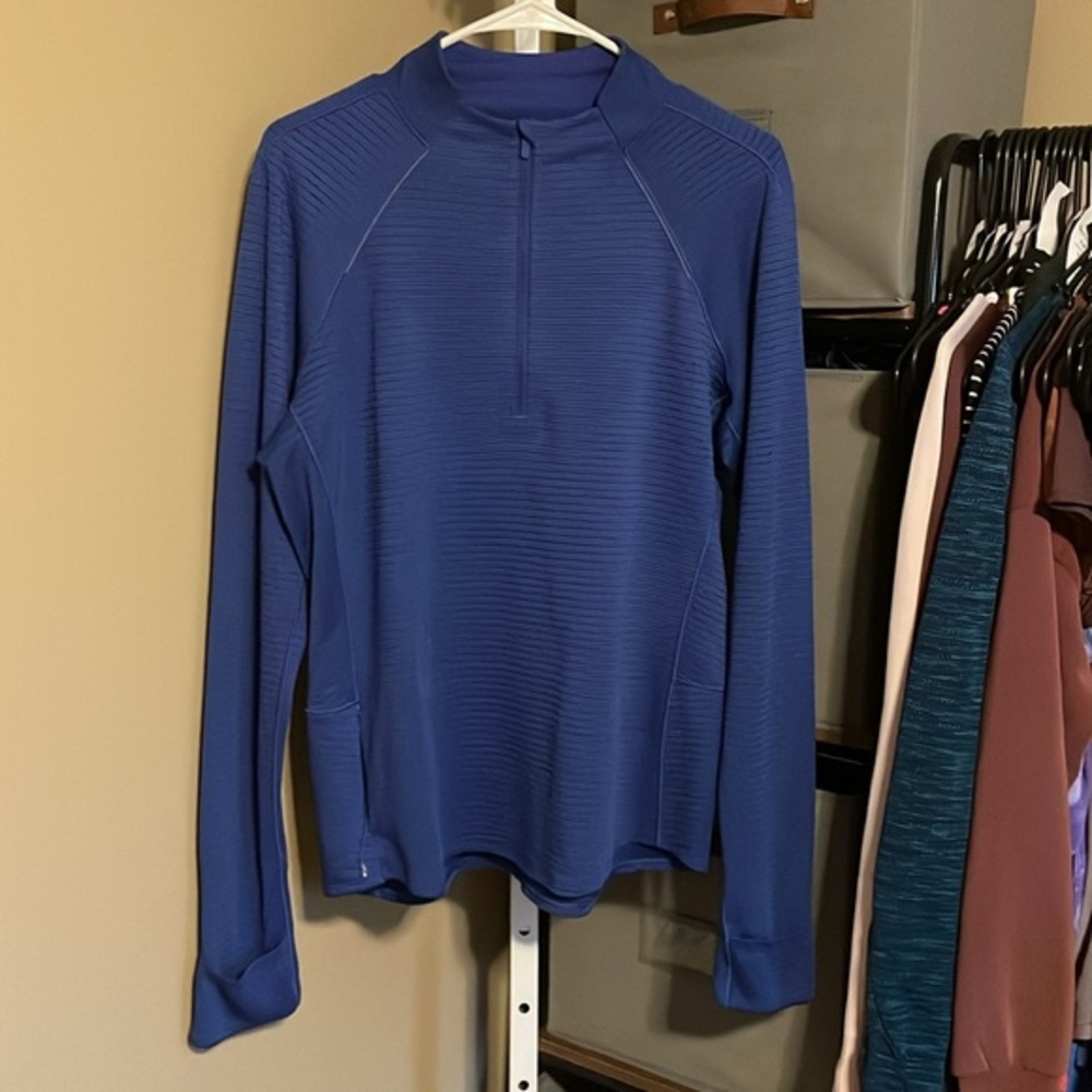 Lululemon Ventscape Half-Zip Long Sleeve Pullover Jacket Sz 12 Psychic Blue 1270
